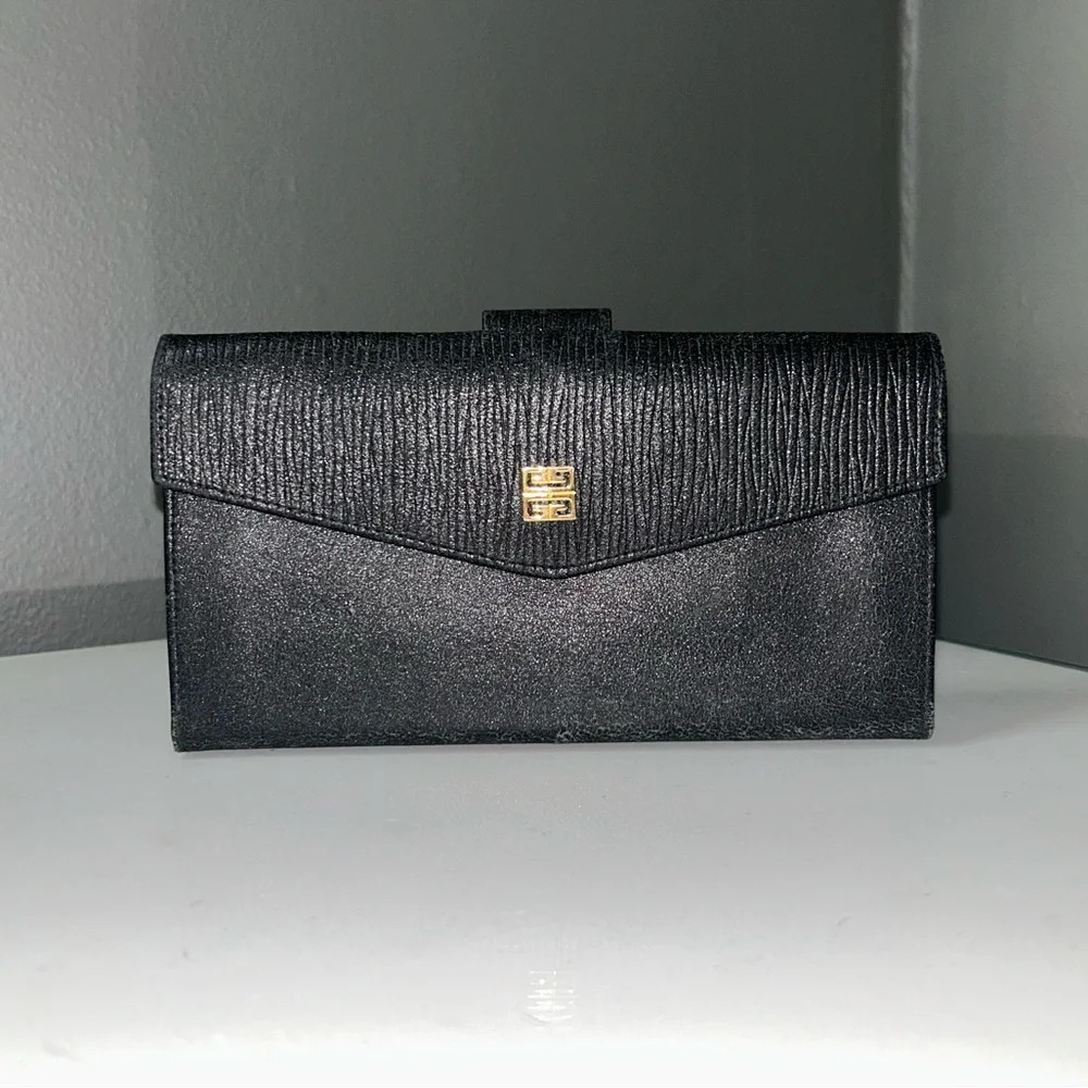 Givenchy Black Leather Envelope Wallet